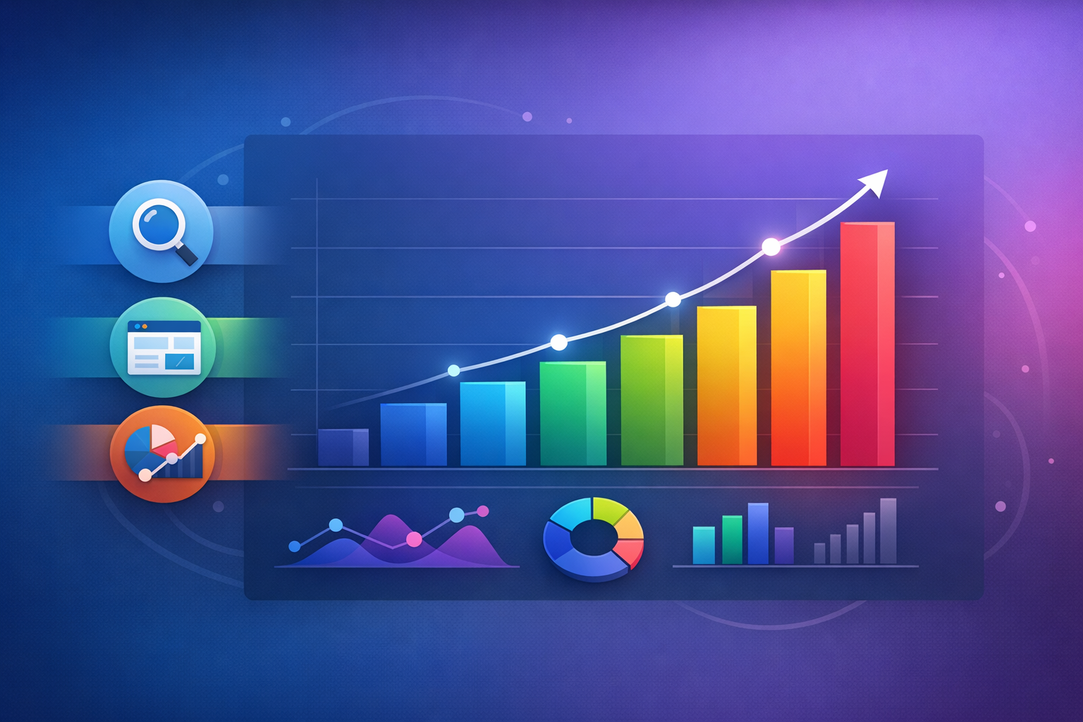 Bar chart comparing SEO tool metrics
