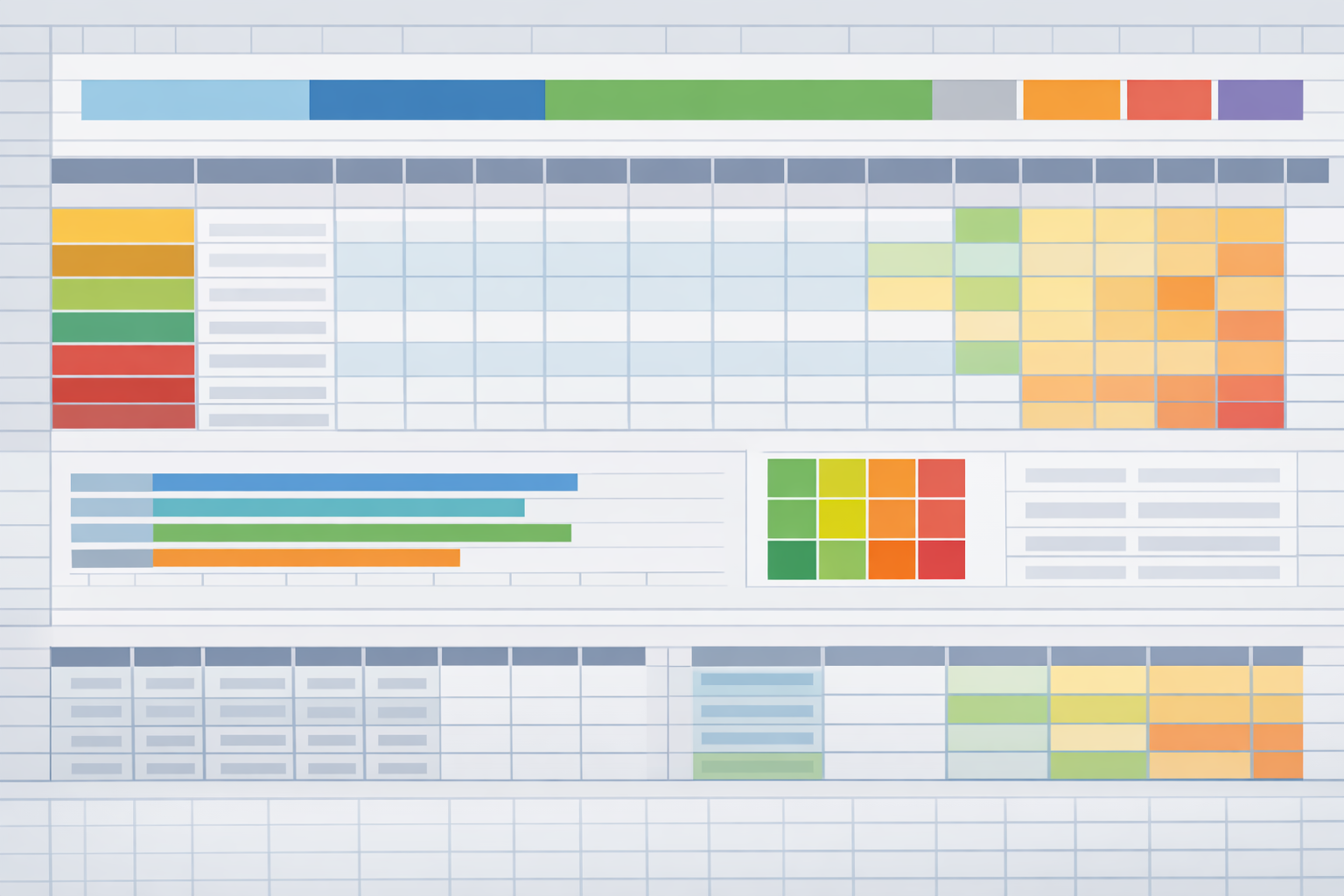 Content audit spreadsheet with SEO metrics