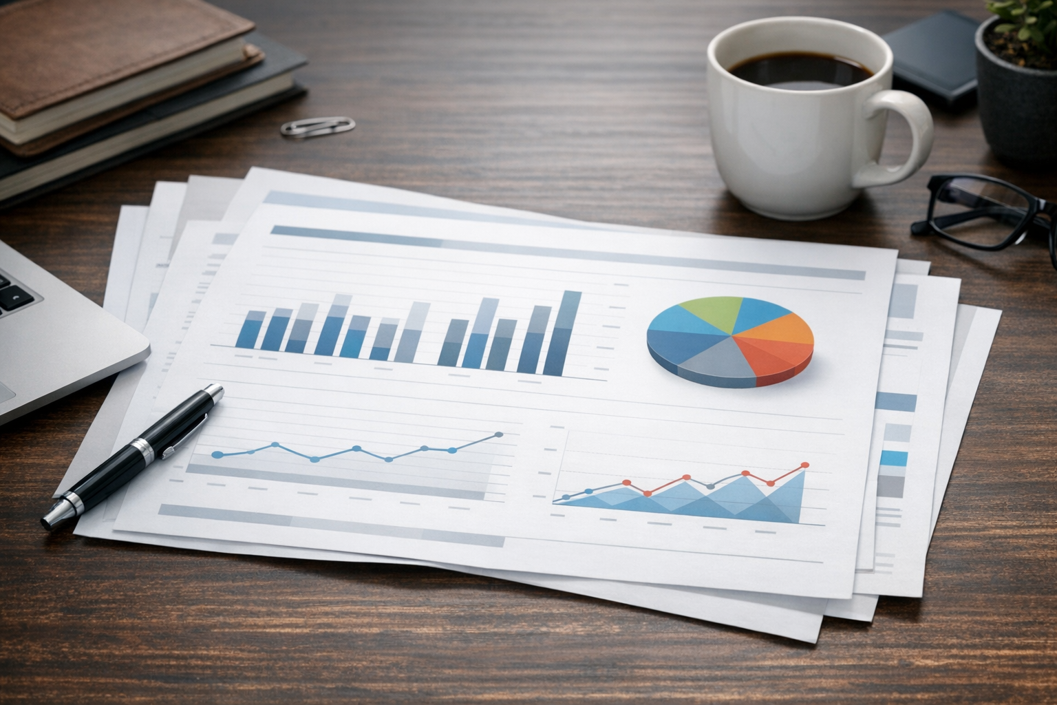 Printed SEO brief on office desk