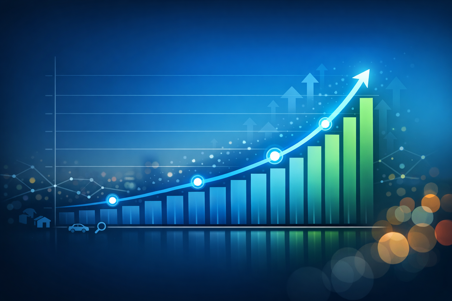 Line chart showing traffic growth trends