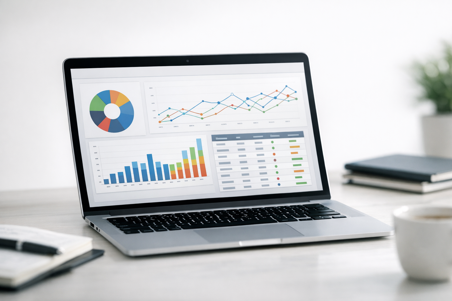 Content audit dashboard on screen