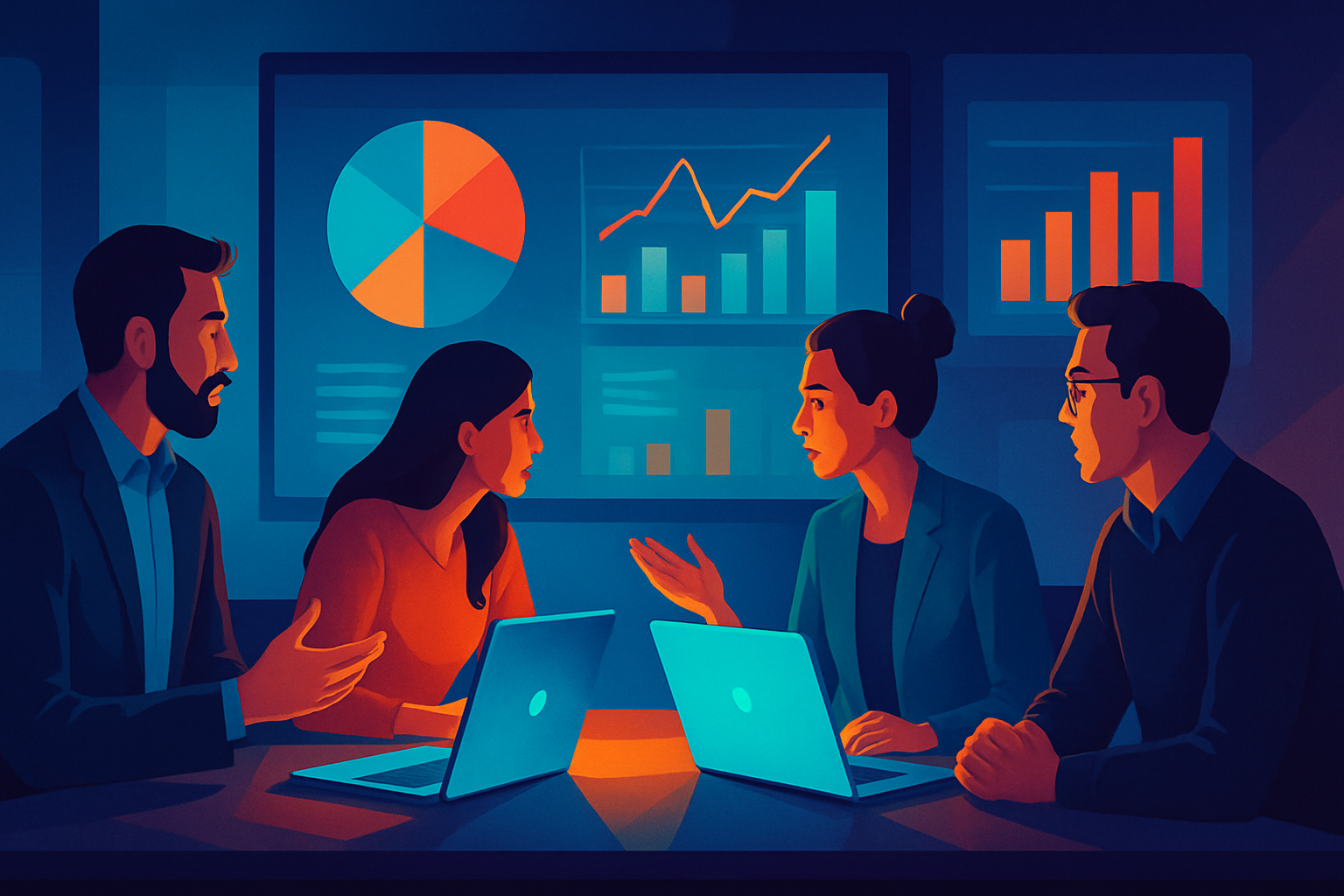 Marketers strategizing with data insights