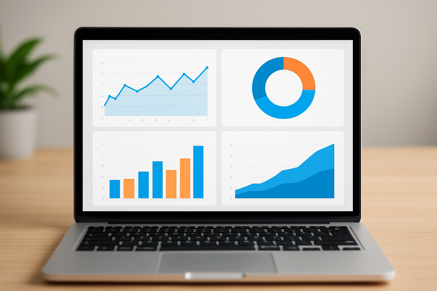 SEO analytics dashboard on laptop screen