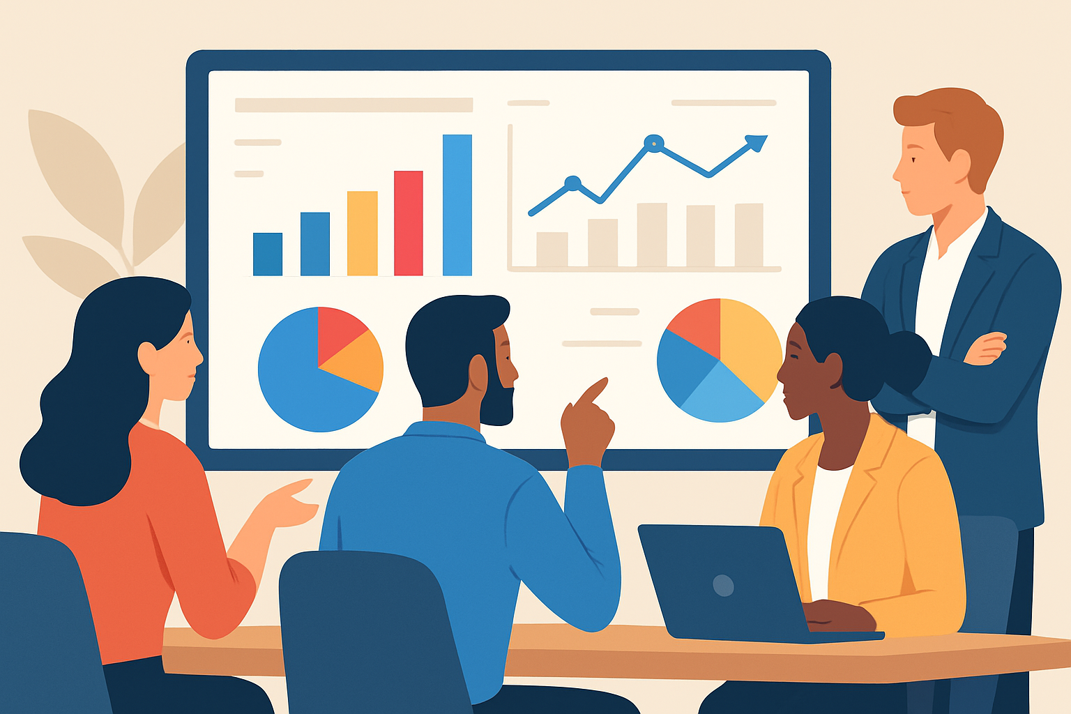 Team analyzing key performance metrics