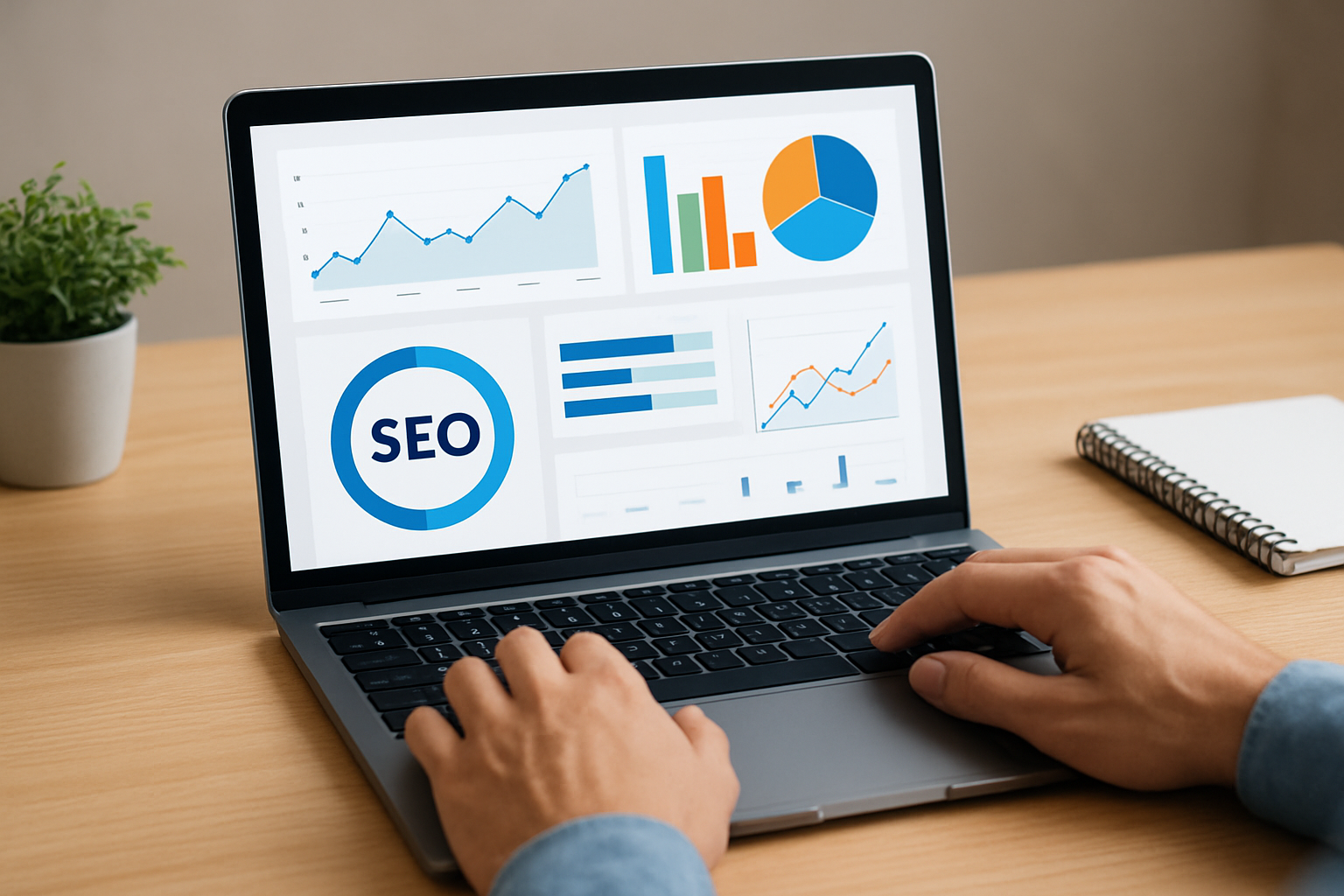 SEO analysis in action on laptop