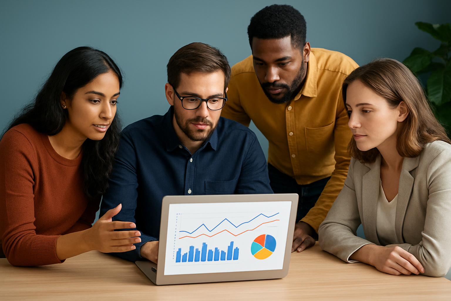 Team collaborating on SEO insights