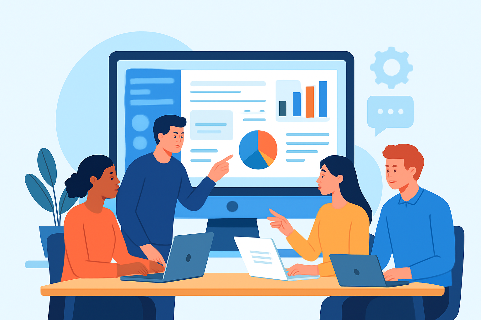 Collaborative team enhancing CMS dashboard