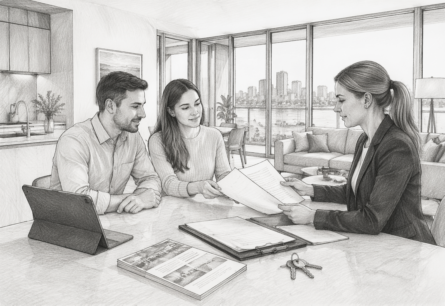 Perth property manager reviewing rental applications