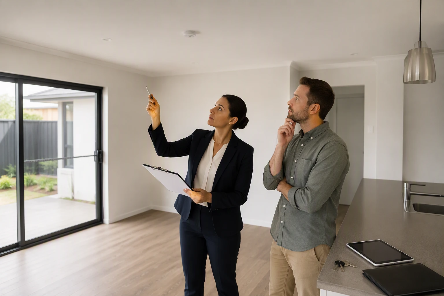 Perth property manager reviewing inspection notes indoors