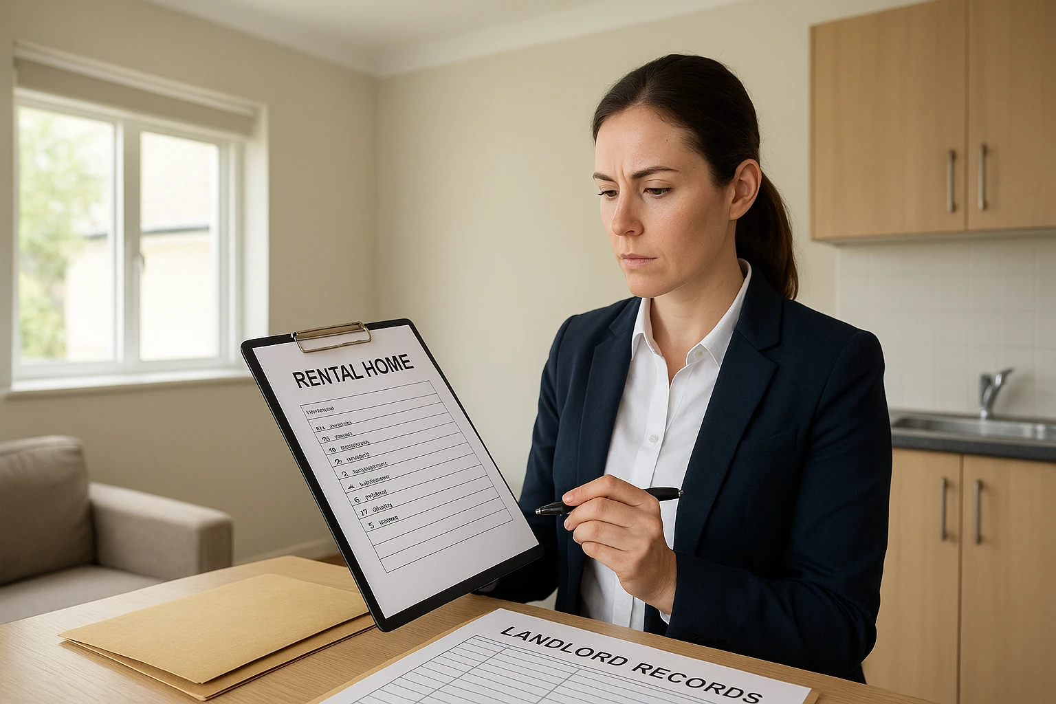 Perth property manager inspecting rental home with checklist