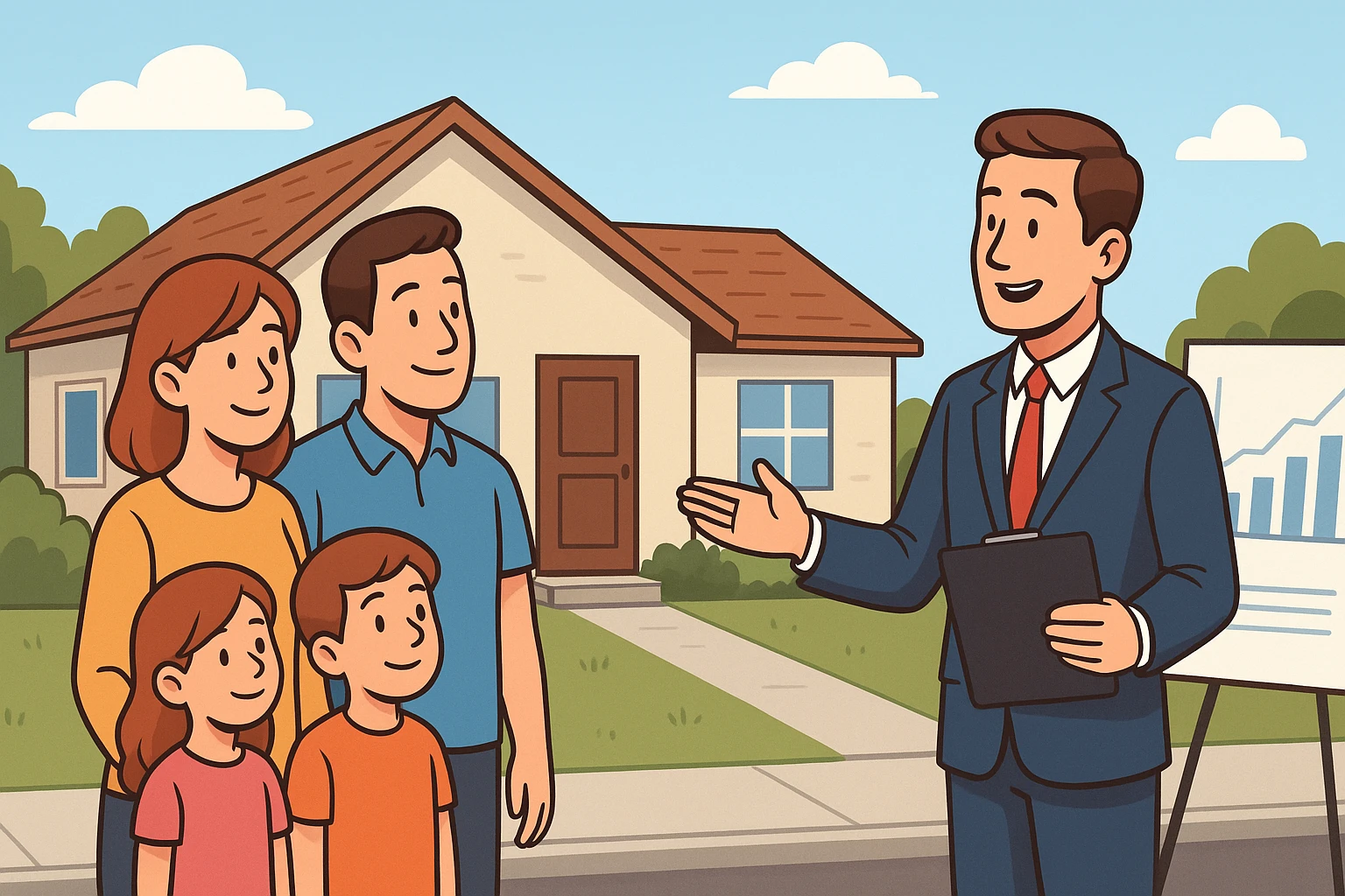 Perth family touring home with real estate agent