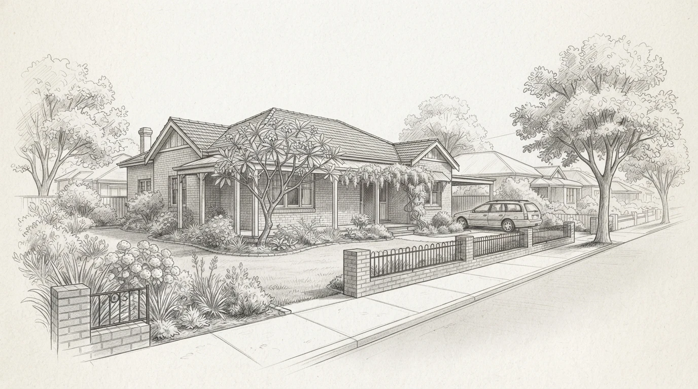 Leafy suburban home with wide veranda
