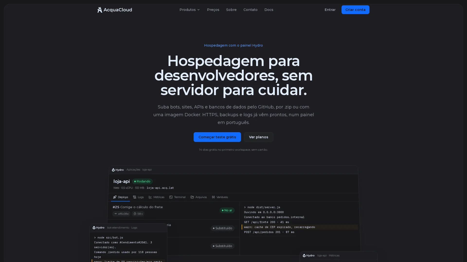 AcquaCloud homepage