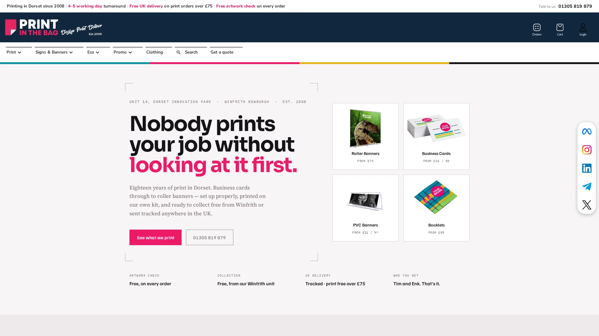 Roller banner from Print in the Bag
