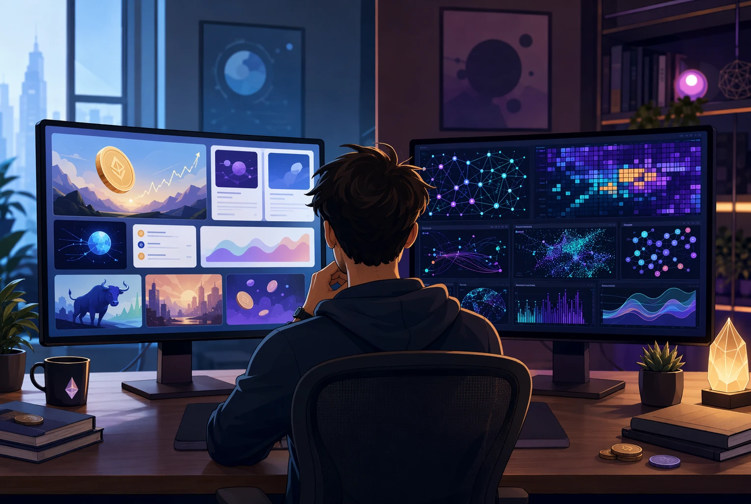 Trader comparing crypto dashboards and research tools Trader comparing crypto dashboards and research tools