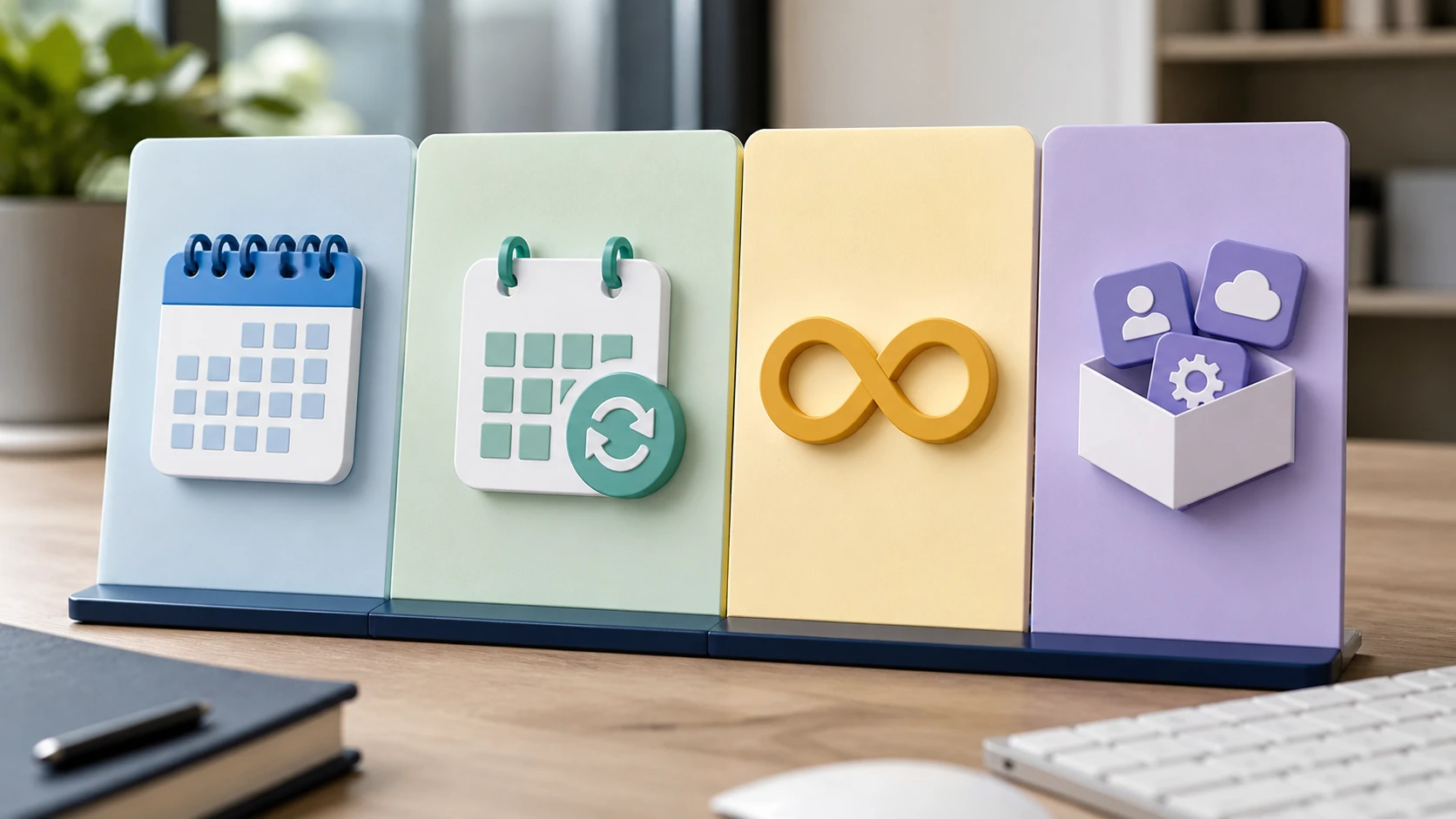 Comparison infographic of SaaS discount types on a clean desk