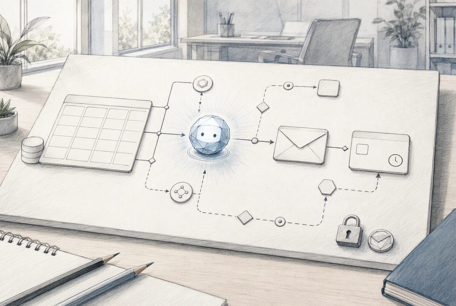 Baserow 2.0 workflow linking data triggers to AI tasks