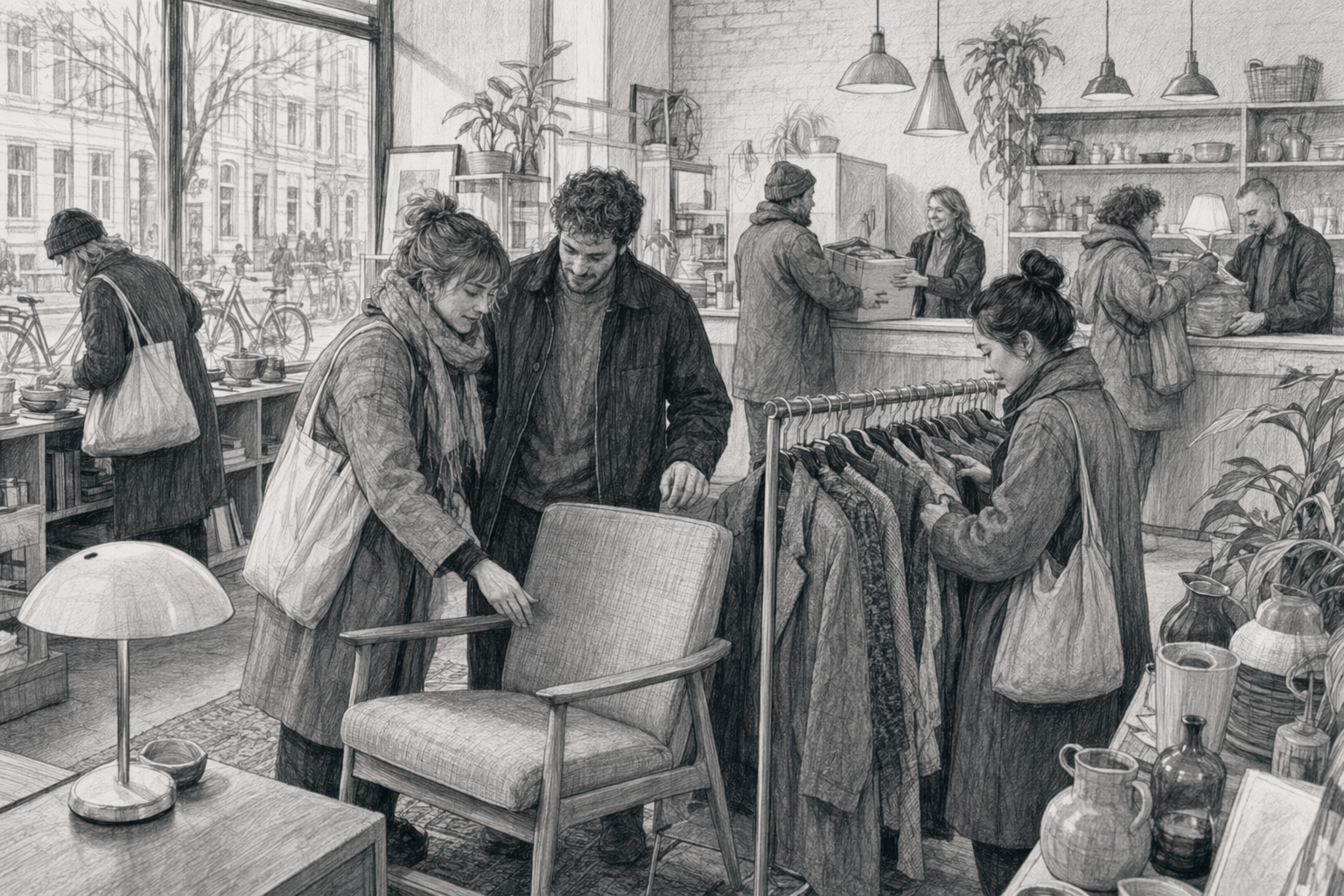 Københavnere finder brugte møbler i genbrugsbutik