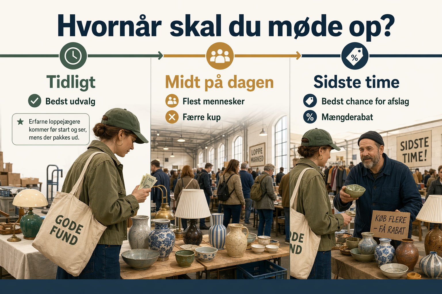 Tidsplan for loppemarkedsbesøg