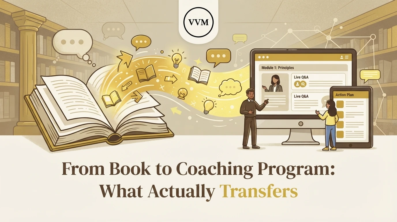 From Book to Coaching Program: What Actually Transfers