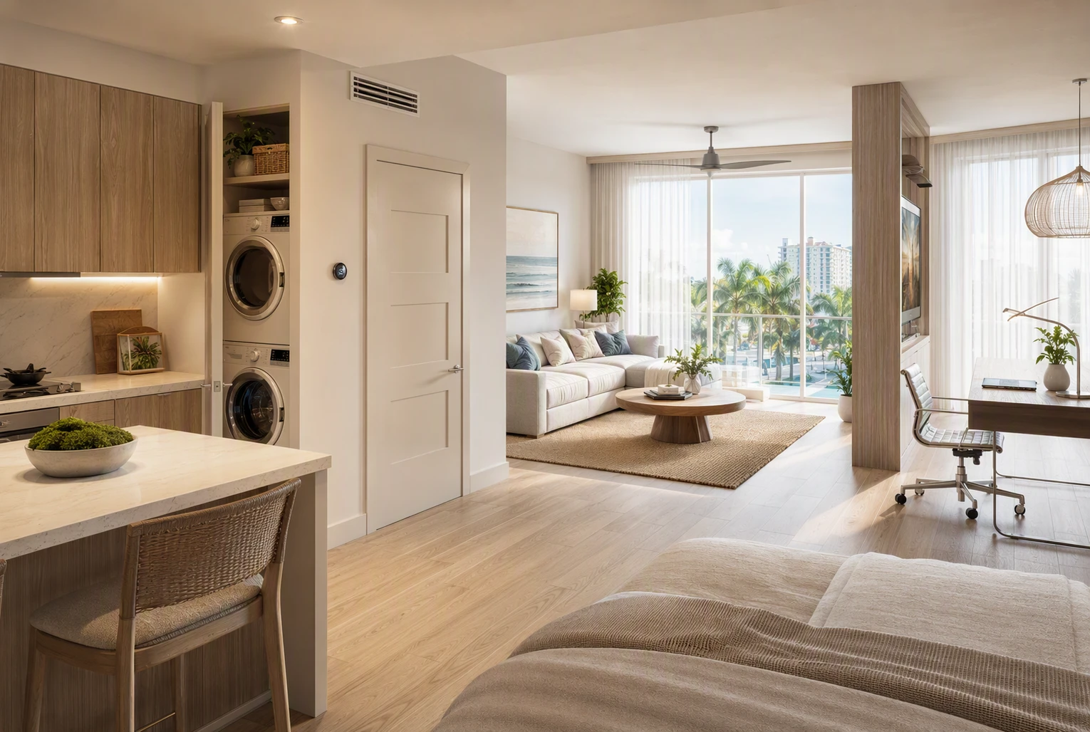 Boca Luxury Apartments: Must-Have Amenities for Comfort 1 Sunlit Boca apartment interior with open layout