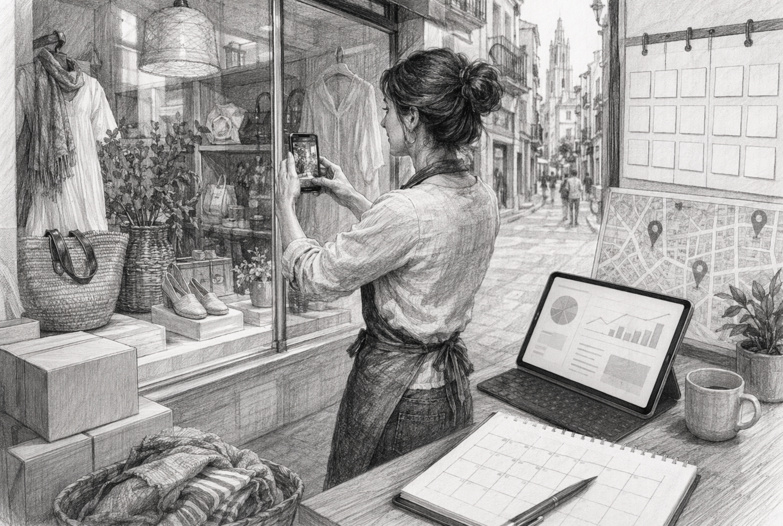 Comerciante de Lleida actualizando ficha local