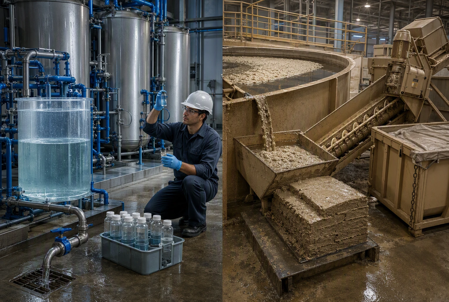 Industrial brine tanks and sludge dewatering systems comparison