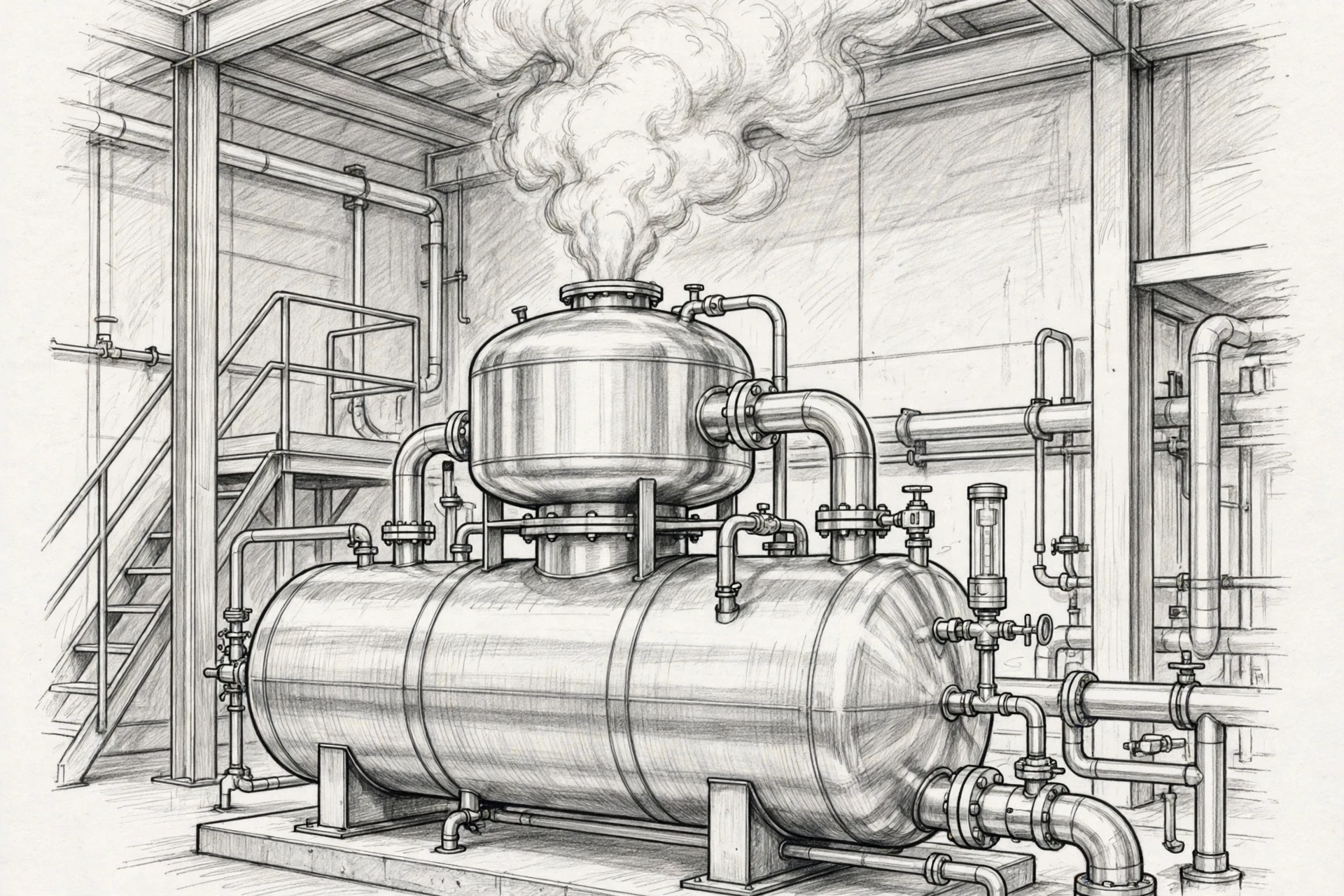 Steam venting from industrial deaerator dome