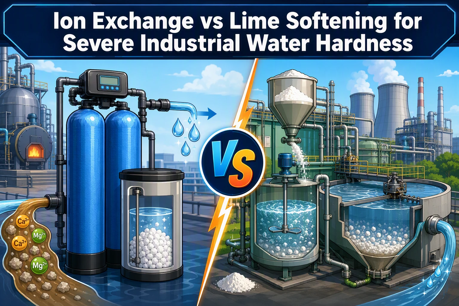 Ion Exchange vs Lime Softening for Severe Industrial Water Hardness