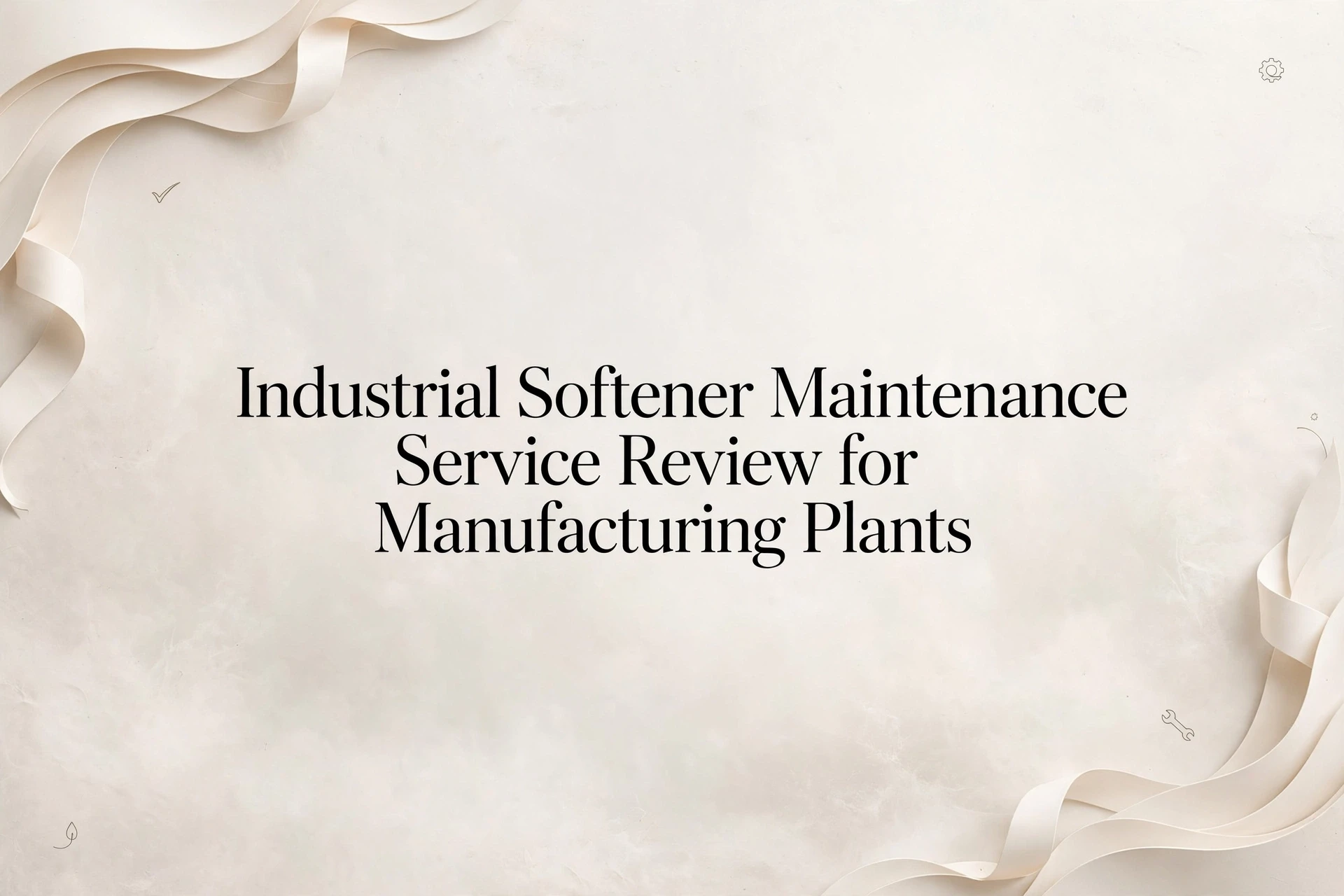 Industrial Softener Maintenance Service Review for Manufacturing Plants