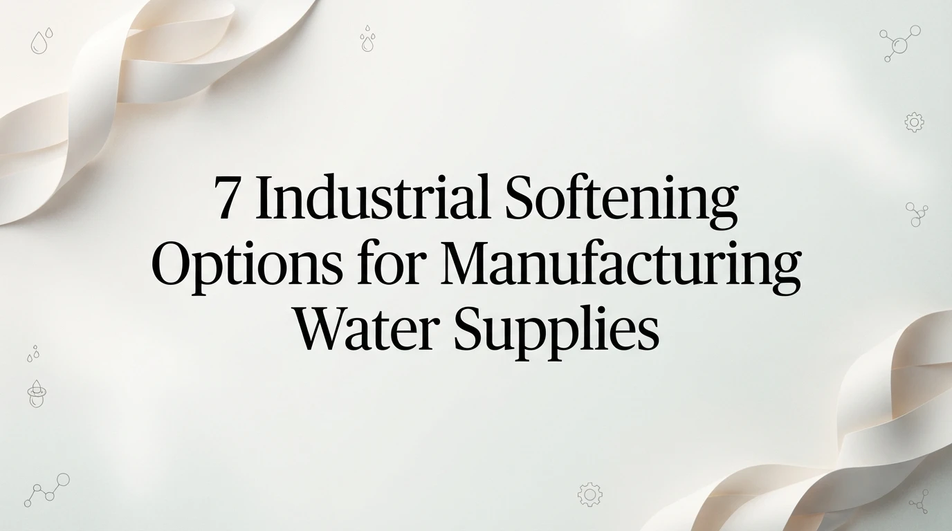 7 Industrial Softening Options for Manufacturing Water Supplies