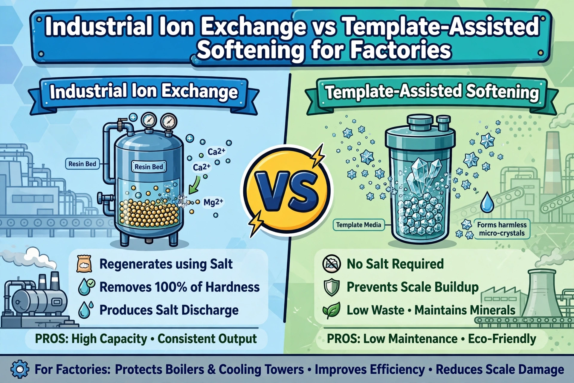 Industrial Ion Exchange vs Template-Assisted Softening for Factories