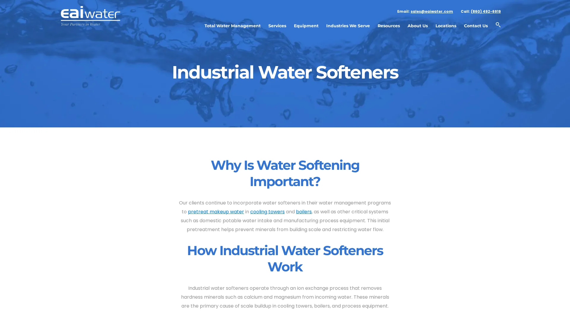 EAI Water Industrial Ion-Exchange Softener
