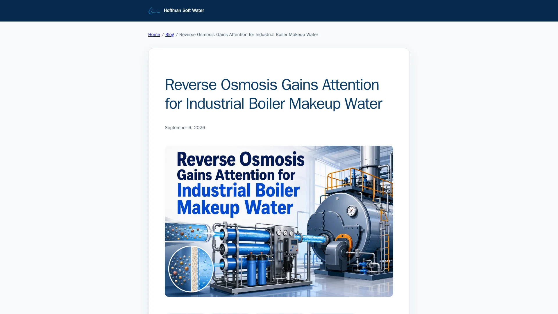 Reverse osmosis for boiler makeup