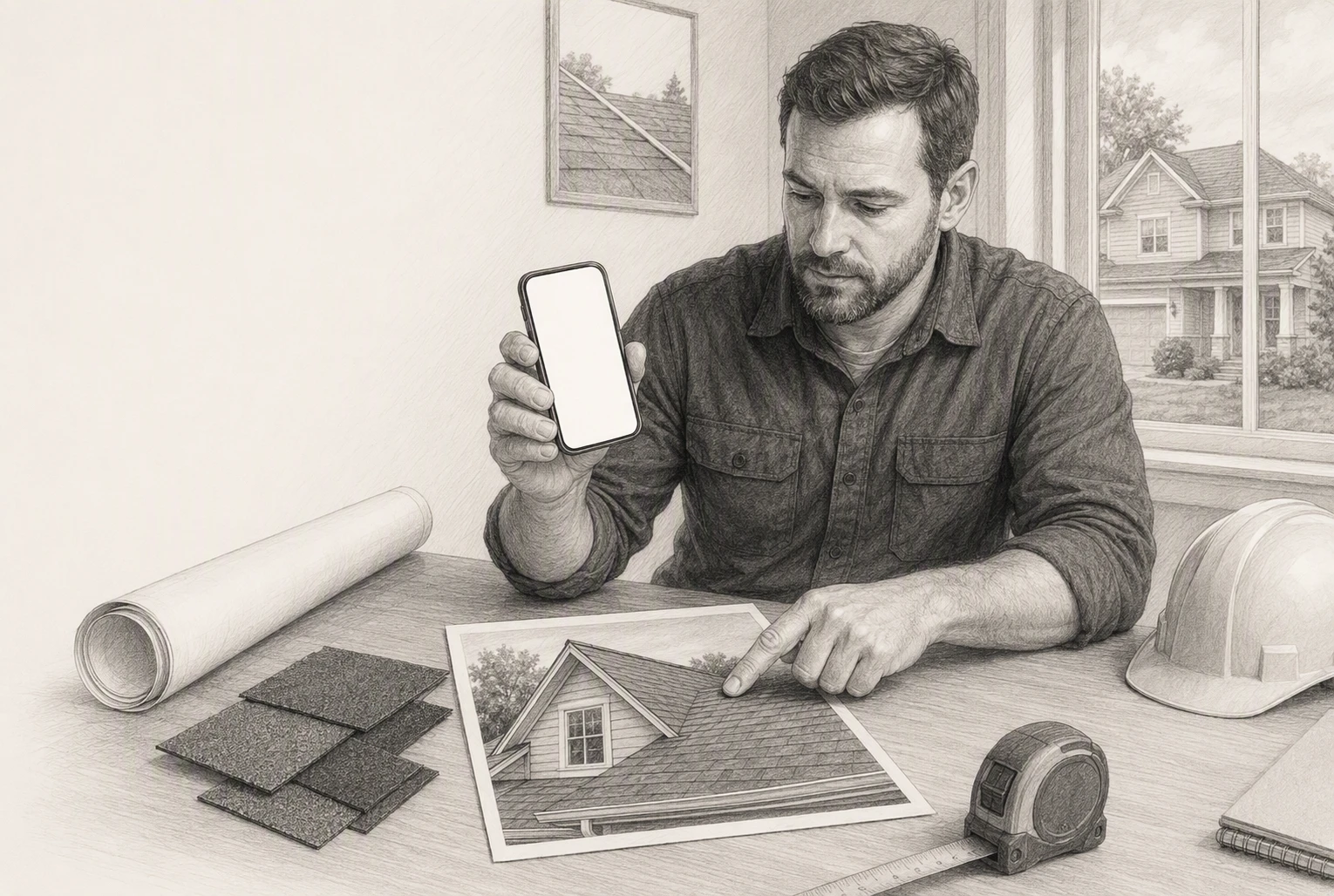 Contractor reviews mobile quote page