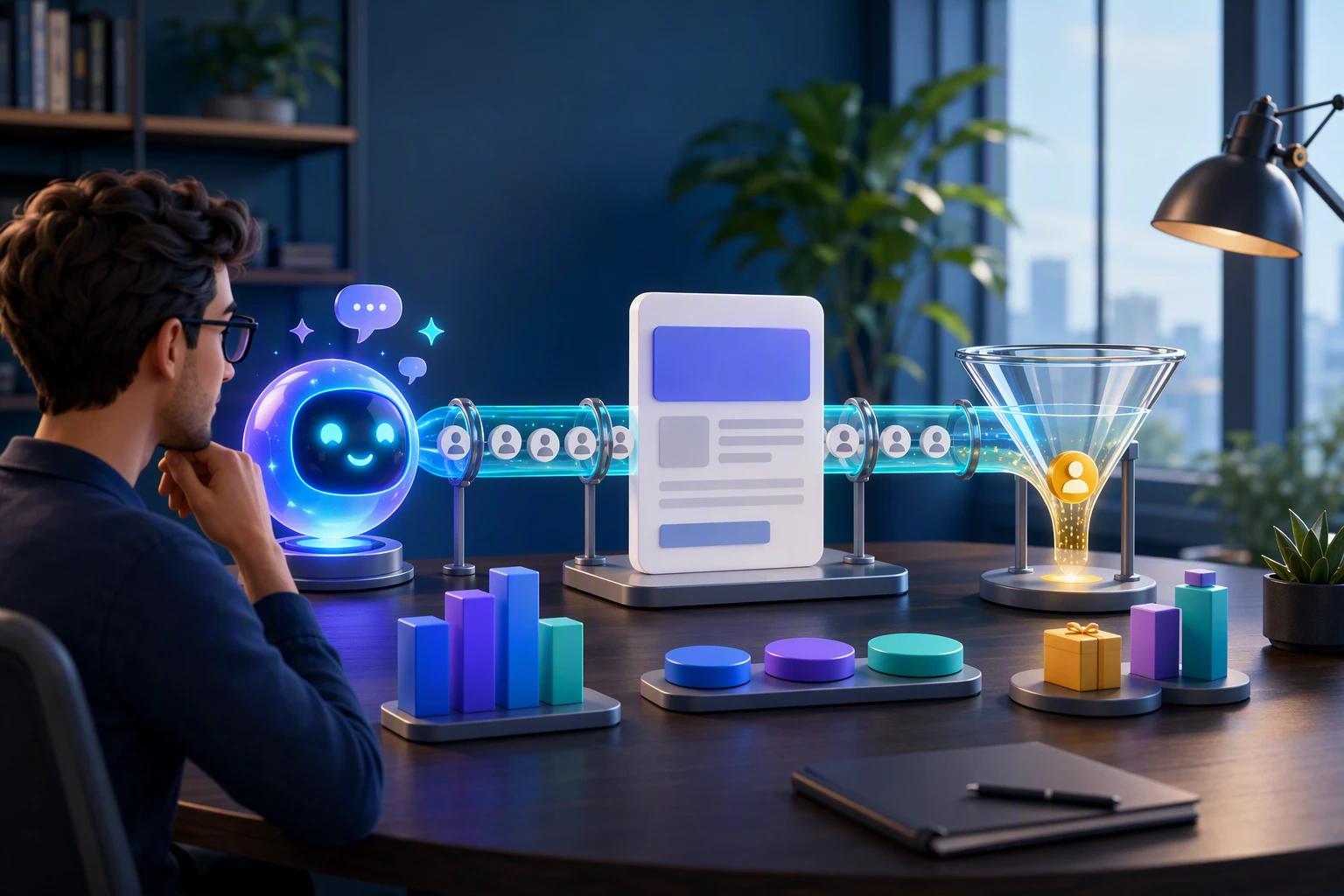 AI assistant driving traffic to landing page