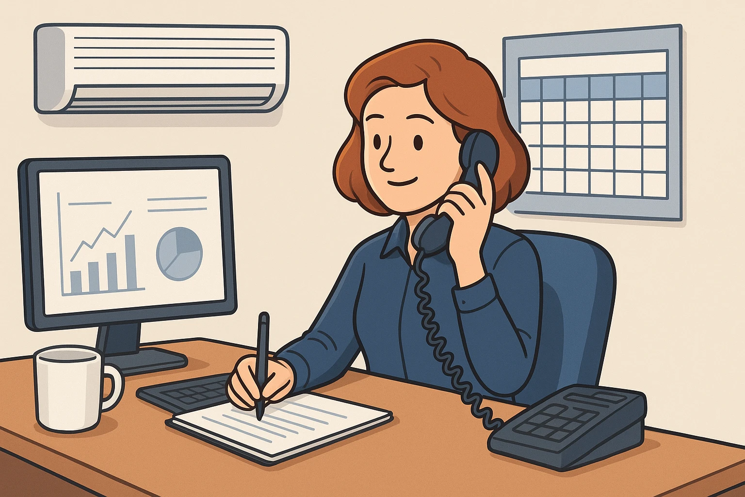 Receptionist booking HVAC service call