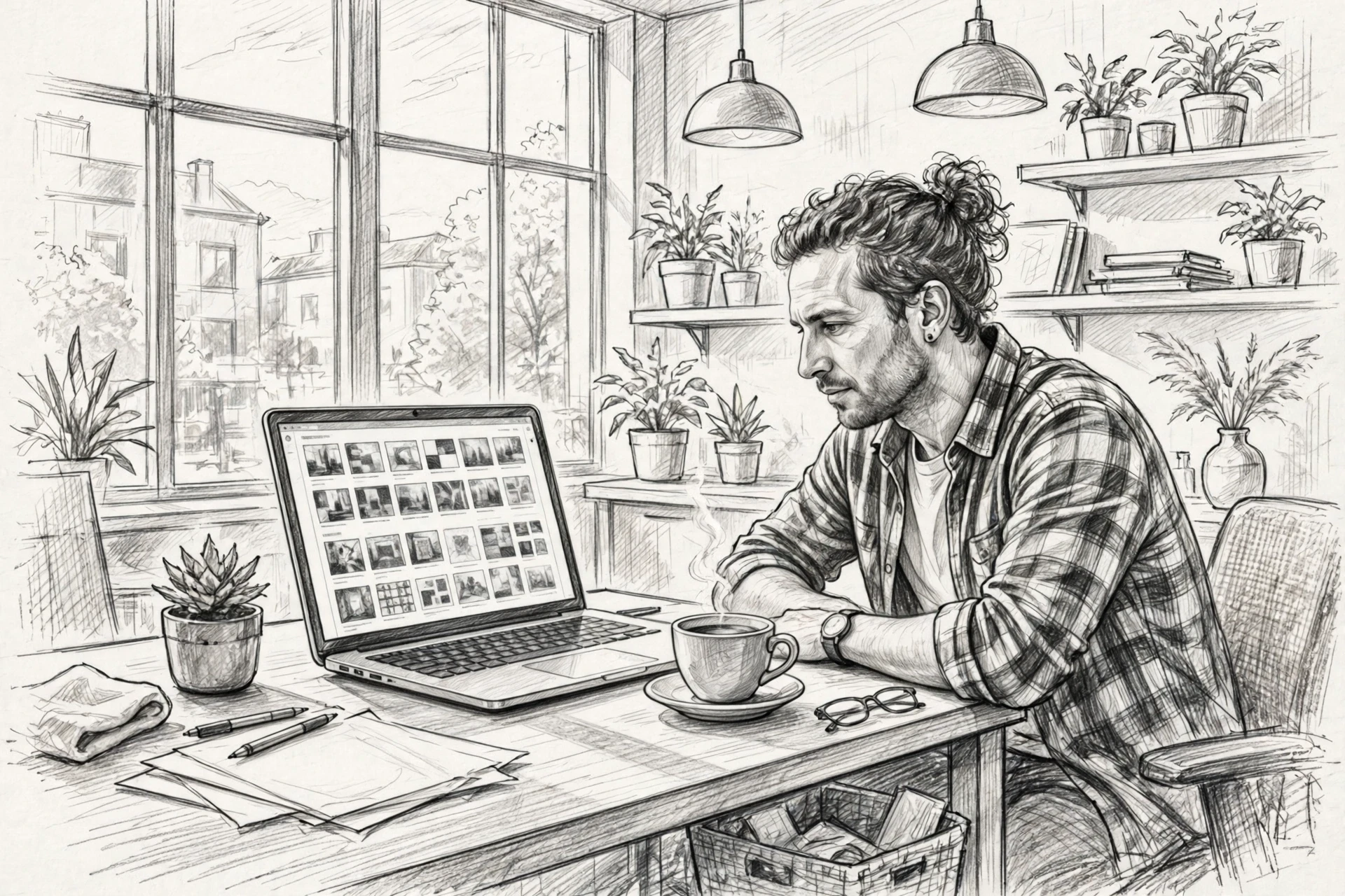 Small business owner browsing award-winning website designs