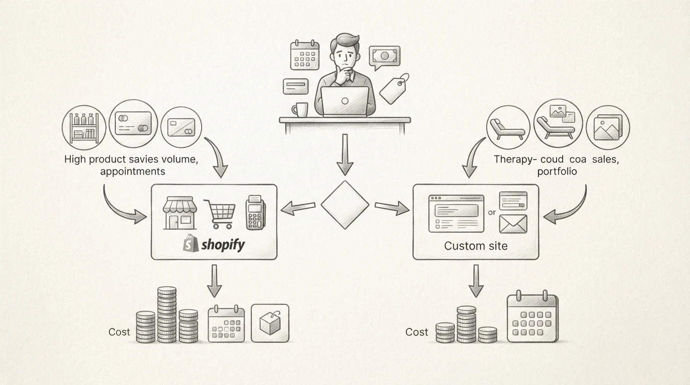 Decision flowchart branching between two paths