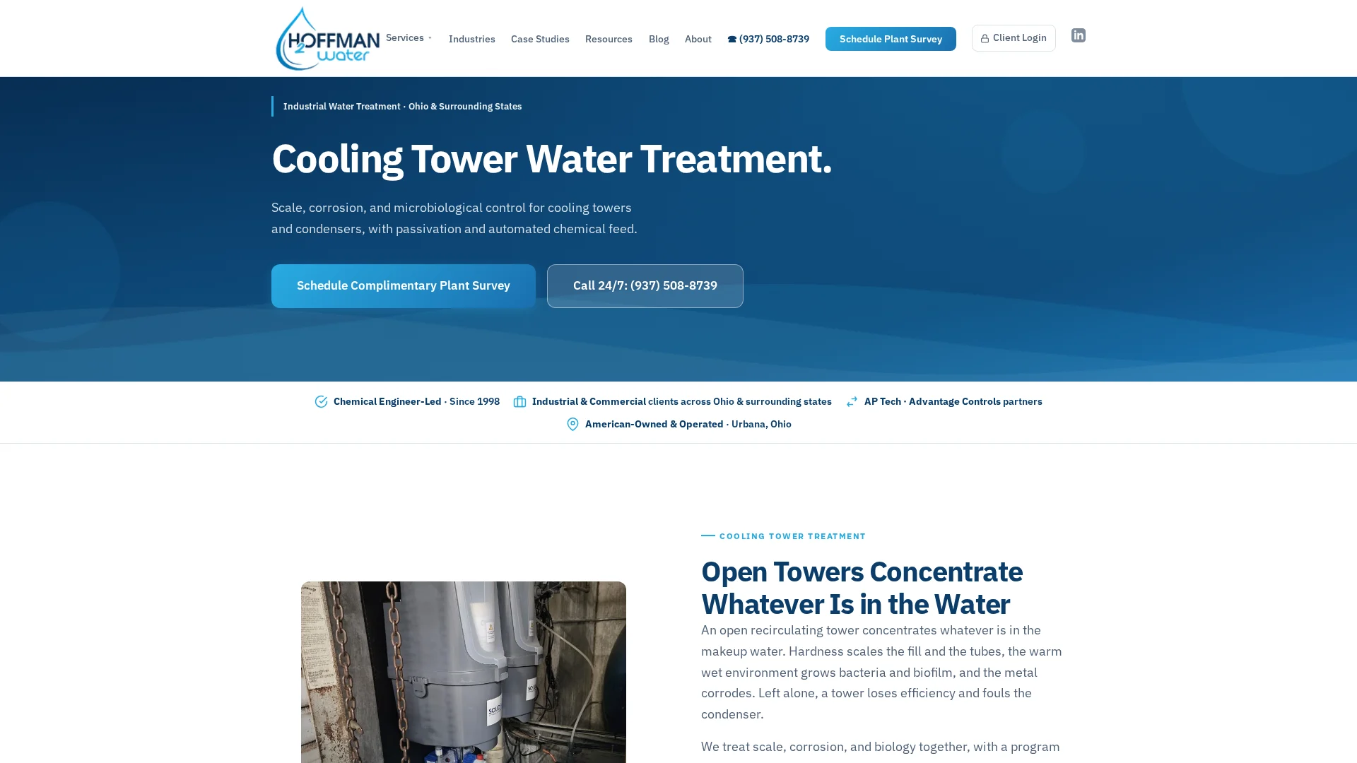 Open evaporative cooling tower