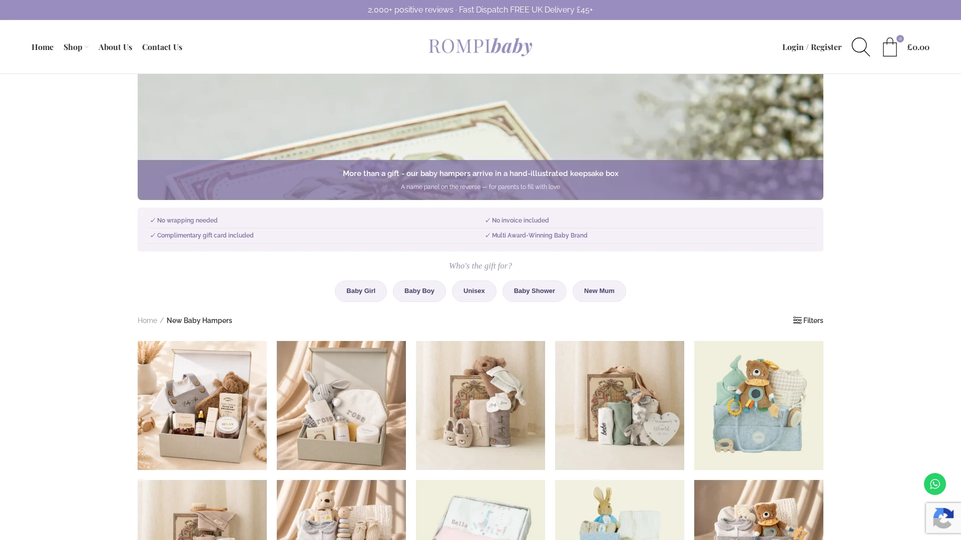 Rompibaby new baby gift baskets