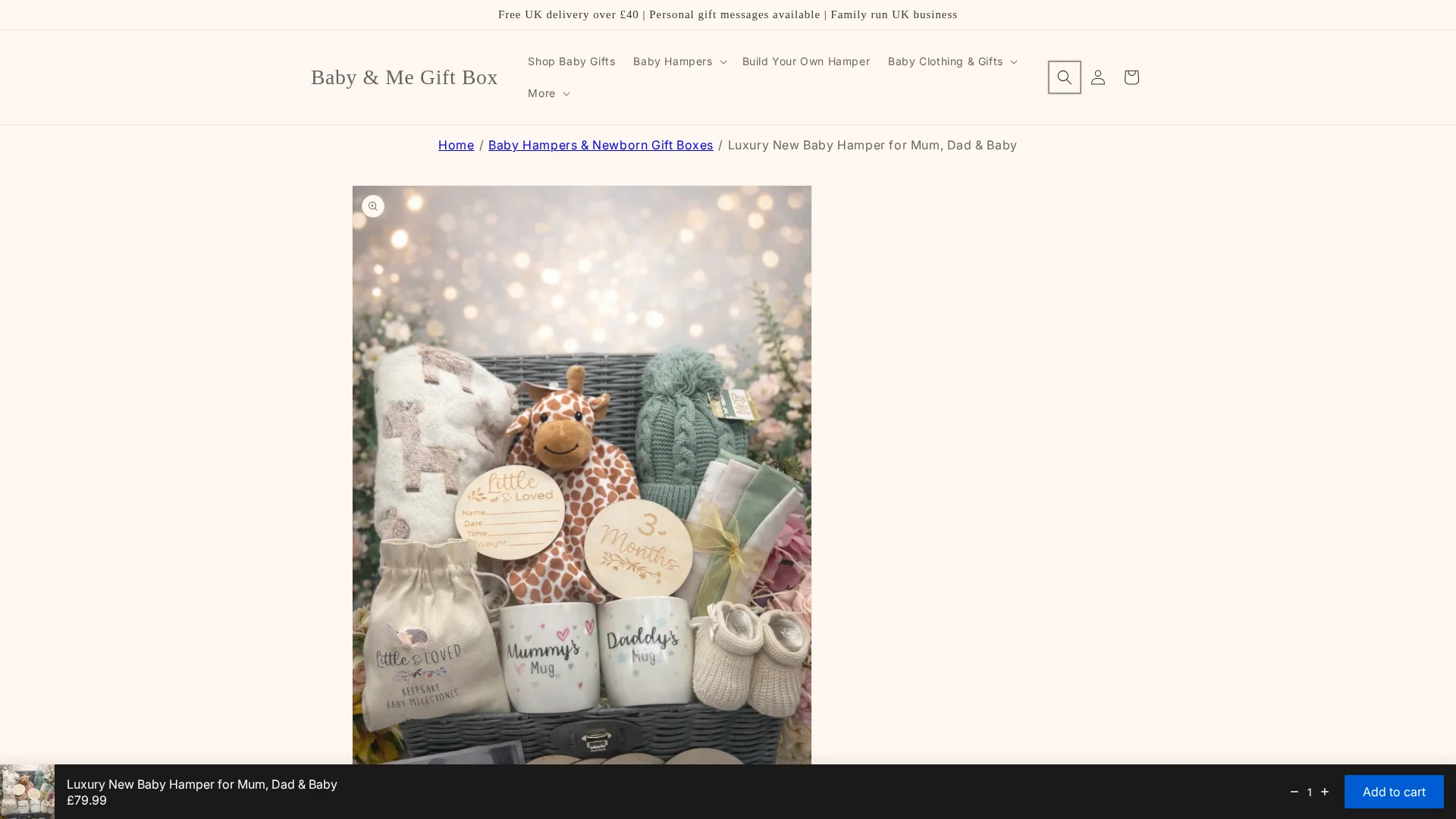 Baby & Me Gift Box New Baby Gift Basket for Mum, Dad & Baby