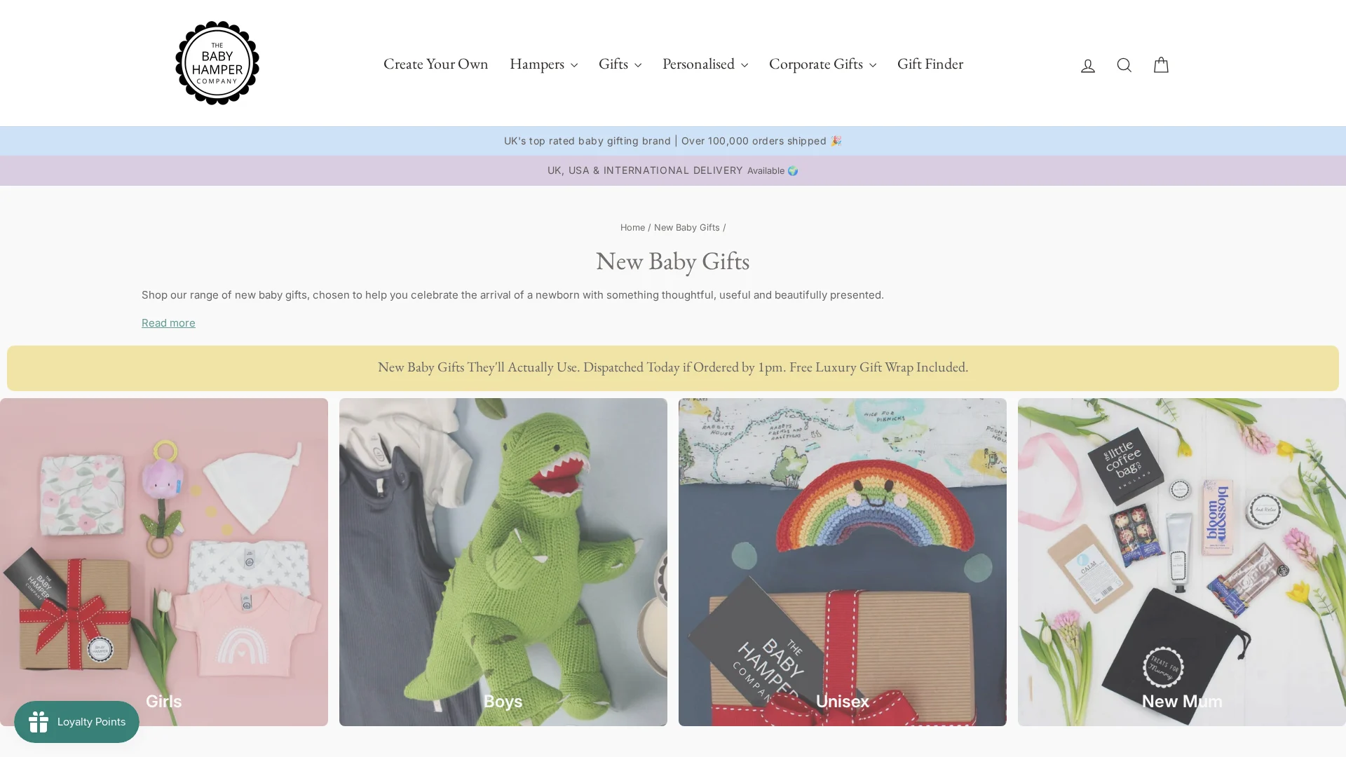 The Baby Hamper Company newborn gift boxes