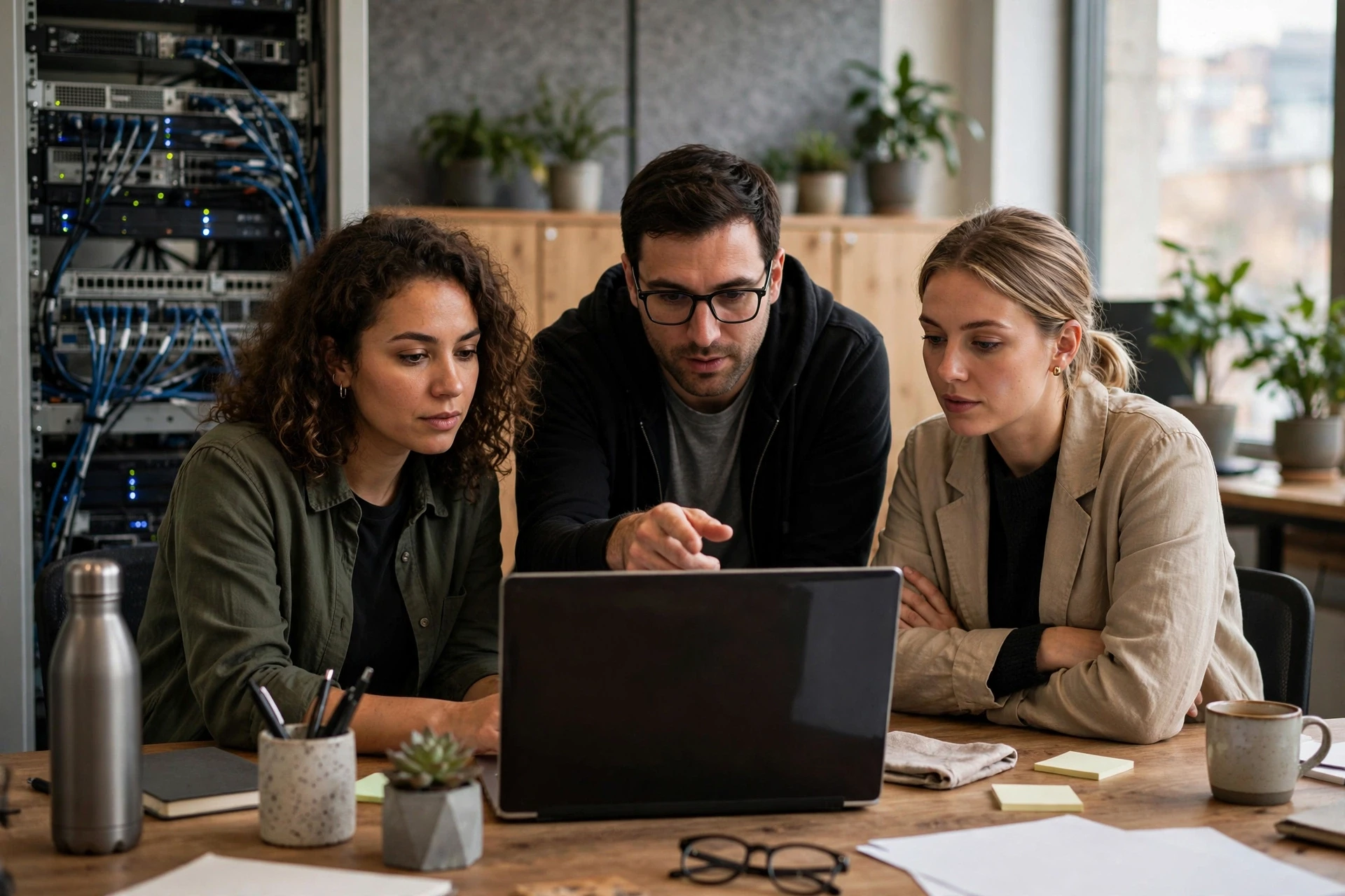 Sales team reviewing self-hosted lead records