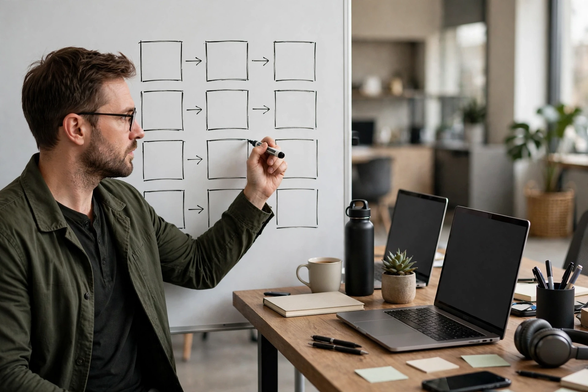 RevOps lead comparing CRM options on a whiteboard