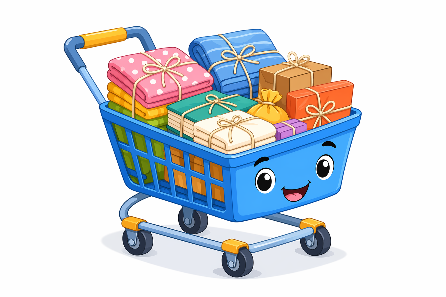 Shopping cart filled with product bundles