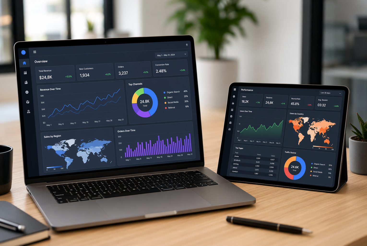 Metric dashboard displaying visitor engagement data