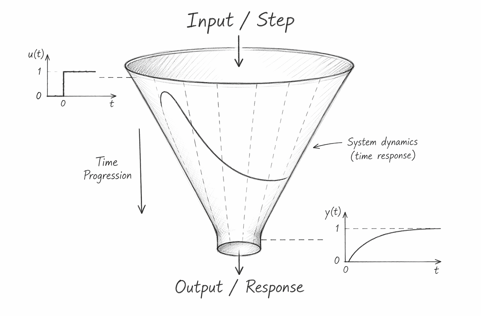 Pencil sketch of time response funnel diagram