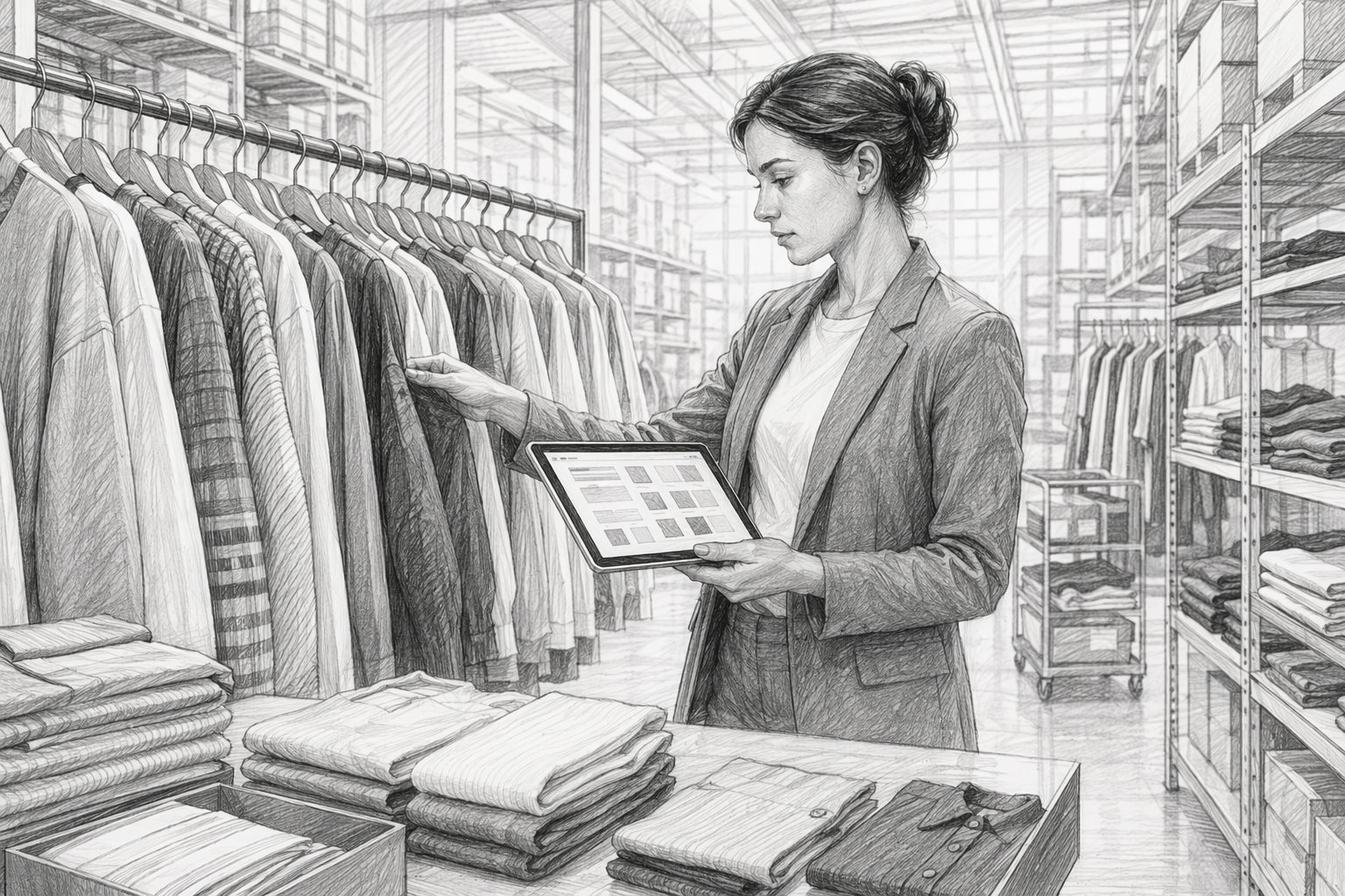 Merchandiser reviewing structured product data