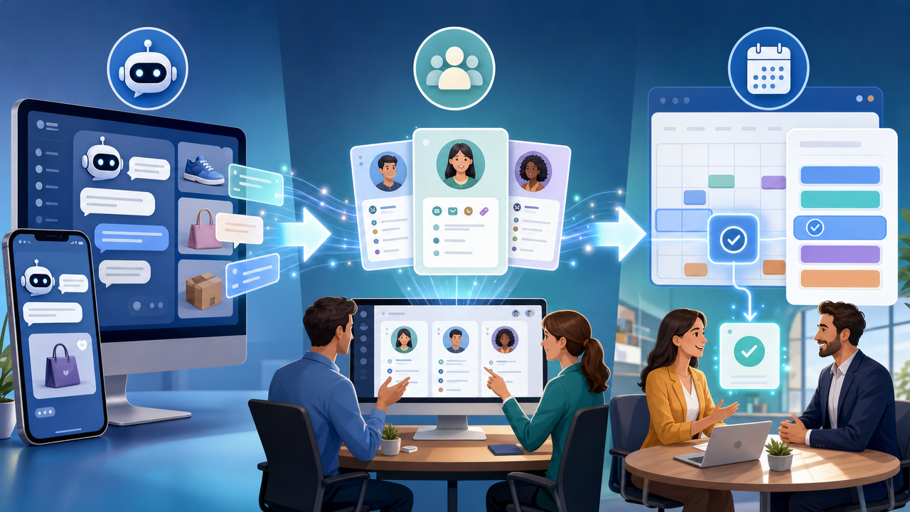 Chatbot integrating with CRM and scheduling system